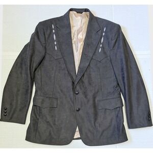 PAGANO WEST - Men's Vintage Gray Ultrasuede Western Sport Coat Blazer - Size 44